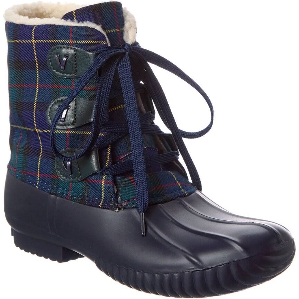 NWOT Jack Rogers Hayley Plaid & Faux Fur Duck Boots